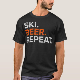 skibier herhalen grappige skifan t-shirt