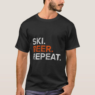 skibier herhalen grappige skifan t-shirt