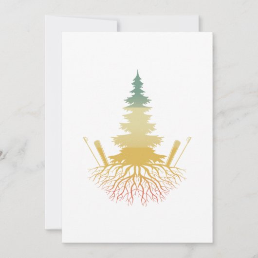 Skiboom Retro Winter Sports Mountains Skier Gi Kaart (Voorkant)