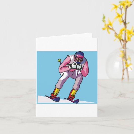 Skibriefkaarten voor afdaling kaart (Gele Bloem)