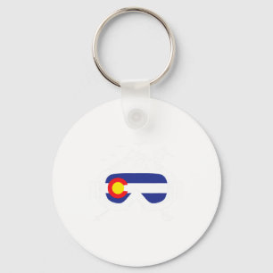 Skibril Colorado Vlag Skiër Skiën Souvenir Sleutelhanger