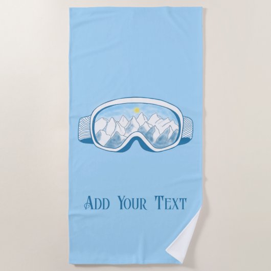 Skibril met alpine reflecties gepersonaliseerd strandlaken (Voorkant)