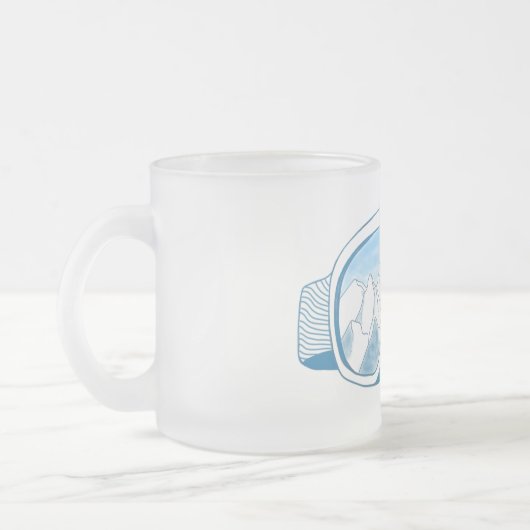 Skibrillen met reflectie over bergen matglas koffiemok (Links)