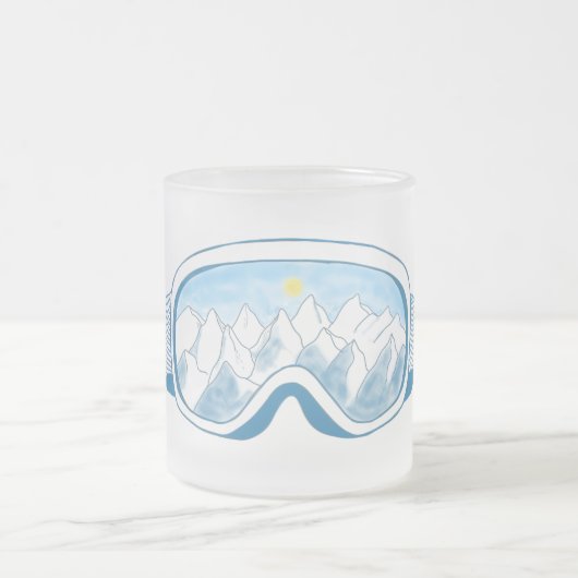 Skibrillen met reflectie over bergen matglas koffiemok (Center)