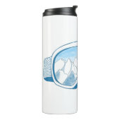 Skibrillen met reflectie over bergen thermosbeker (Gedraaid links)