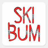 Skibumski's Vierkante Sticker (Voorkant)