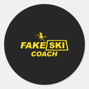 SkiCoach Nep Skileraar Funny Apres-ski  Ronde Sticker