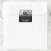 Skid Steer | Bouw | Staal Vierkante Sticker (Tas)