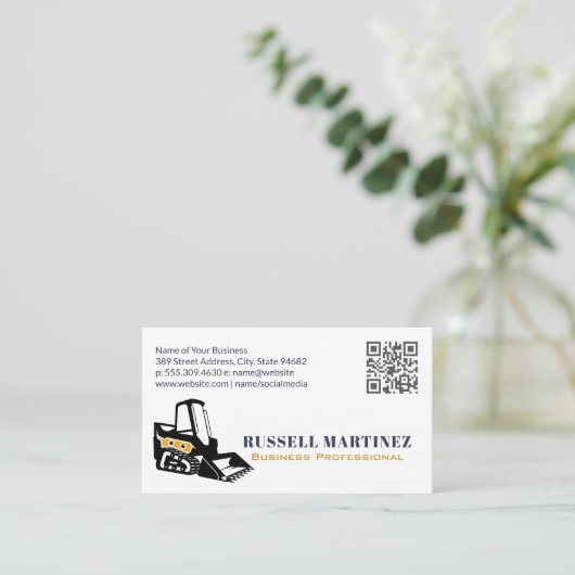 Skid Steer Constructie | QR Code Visitekaartje (Staand voorkant)