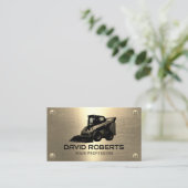 Skid Steer Construction Equipment Operator Gold Visitekaartje (Staand voorkant)