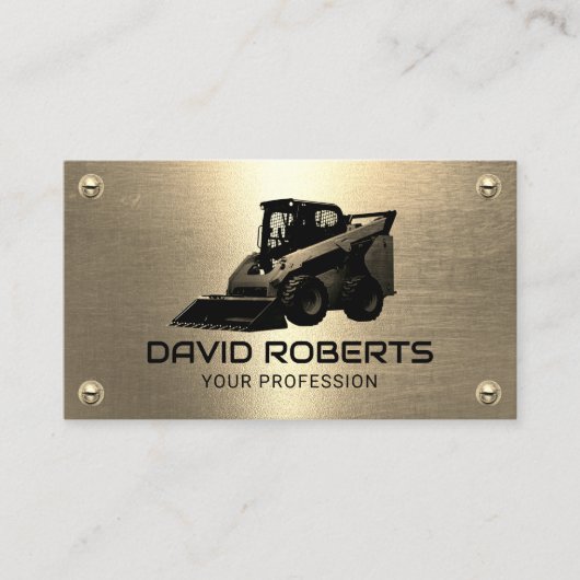 Skid Steer Construction Equipment Operator Gold Visitekaartje (Voorkant)
