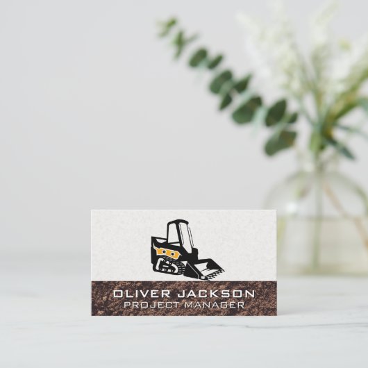 Skid Steer Construction Visitekaartje (Staand voorkant)