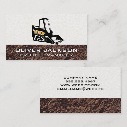 Skid Steer Construction Visitekaartje (Voorkant / Achterkant)