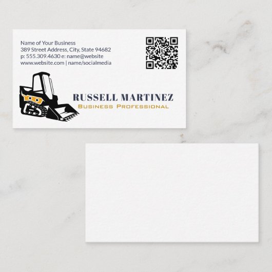 Skid Steer Construction | Visitekaartje QR-code (Voorkant / Achterkant)