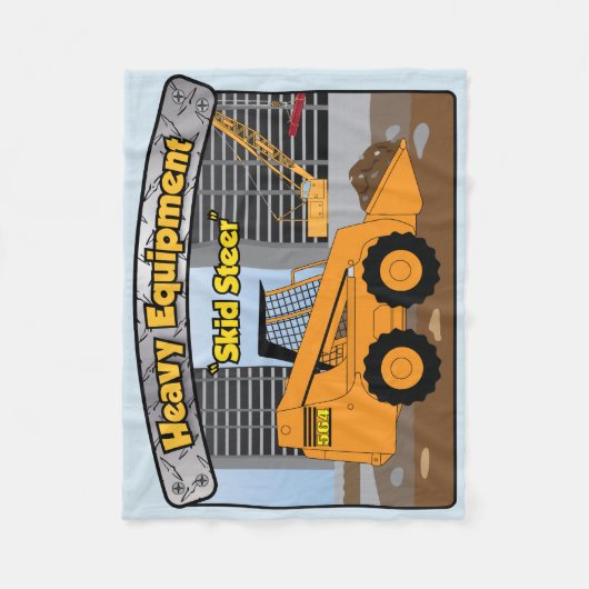 Skid Steer-deken met Bucket Loader Fleece Deken (Voorkant)