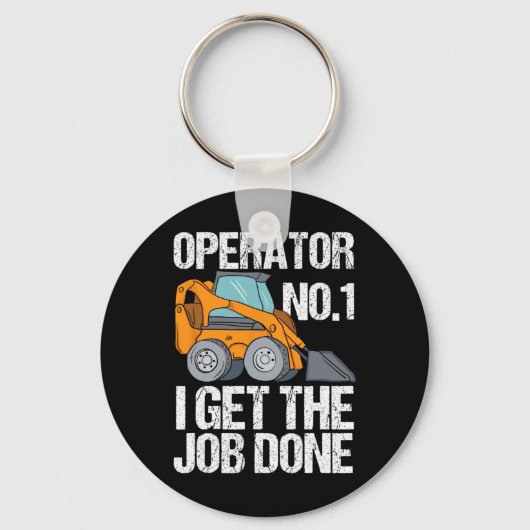 Skid Steer Papa Grappig Vaders Dag Cadeau Sleutelhanger (Voorkant)