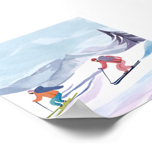 skidag | Waterverf Winterberg Poster (Hoek)