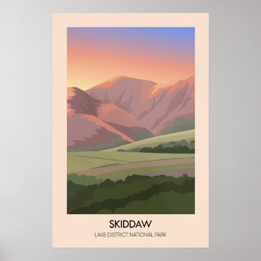 Skiddaw Lake District Reisposter Poster (Voorkant)