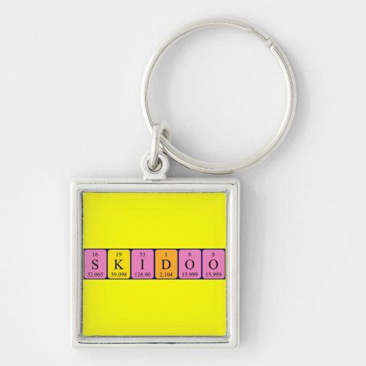 Skidoo periodieke lijst het sleutelwoorden sleutelhanger (Voorkant)