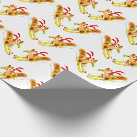 skieekhoorns cadeaupapier (Hoek)