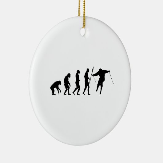 skiëevolutie keramisch ornament (Rechts)