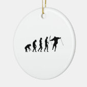 skiëevolutie keramisch ornament (Links)