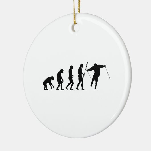 skiëevolutie keramisch ornament (Links)