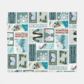 skieklip schattige wintersport fleece deken (Voorkant (Horizontaal))