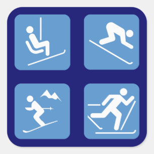 Skiembolen Vierkante Sticker