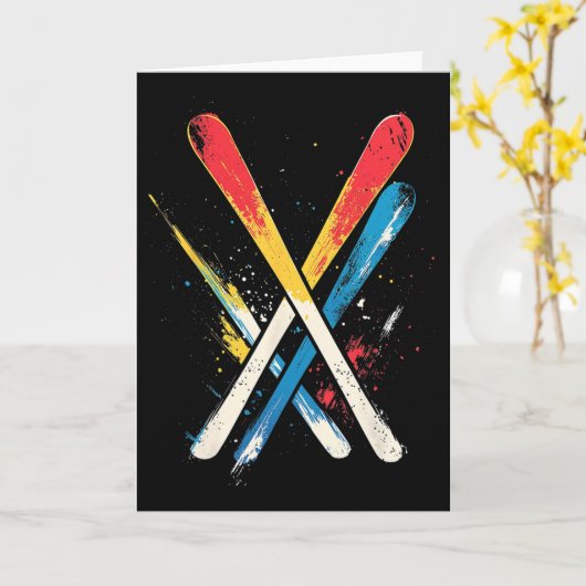 Skiën 1  kaart (Gele Bloem)