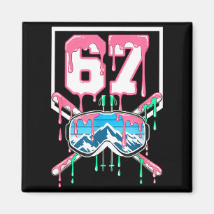 Skiën 67 Zes Zeven Grappige Druppelende Skibril Be Magneet