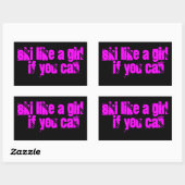 Skiën als een meisje sticker (Vel)