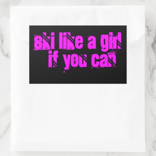 Skiën als een meisje sticker (Tas)