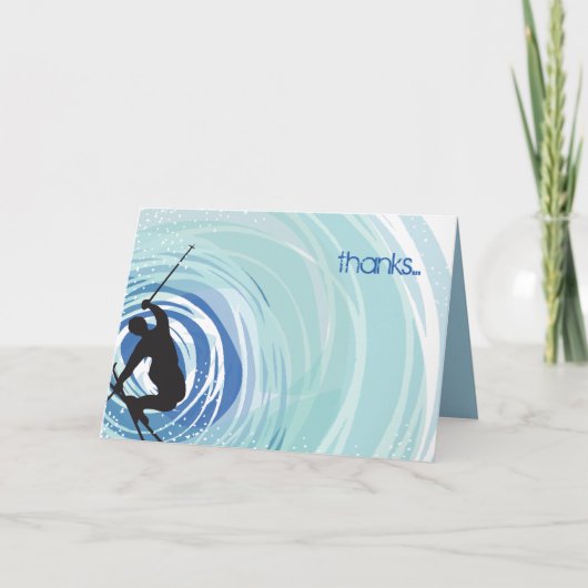 SKIËN Bar Mitzvah Dank u kaart (Voorkant)