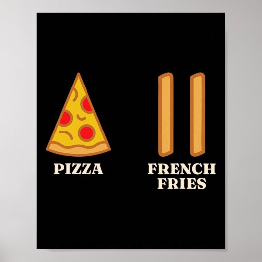 Skiën Beginner Pizza French Fries Ski Instructor Poster (Voorkant)