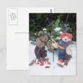 Skiën beren briefkaart (Voorkant / Achterkant)