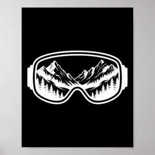 Skiën Bergbril Sneeuw Freestyle Ski Buiten Poster