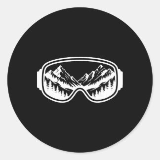 Skiën Bergbril Sneeuw Freestyle Ski Buiten Ronde Sticker