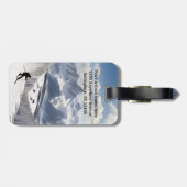 Skiën - Bergen en skiër personaliseren Bagagelabel (Achterkant horizontaal)