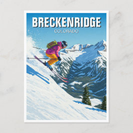 Skiën Breckenridge Colorado Skier Travel Briefkaart