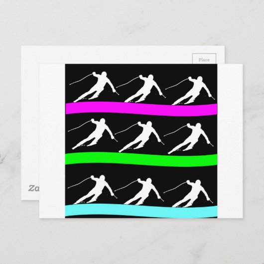 skiën briefkaart (Voorkant / Achterkant)