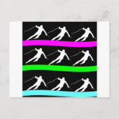 skiën briefkaart (Voorkant)