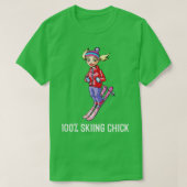 Skiën Chick Sneeuw Bunny Grappig Gift T-shirt (Design voorkant)