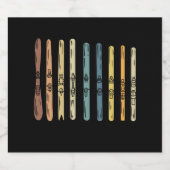 Skiën - Collectie van skistokken Likeurfles Etiket (Enkel label)