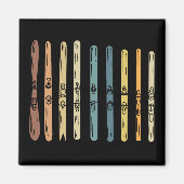 Skiën - Collectie van skistokken Magneet (Voorkant)