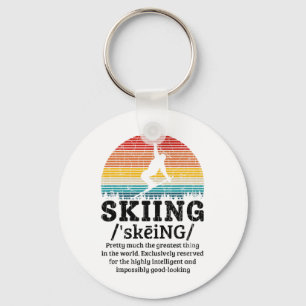 Skiën Definitie Grappig Retro Vintage Ski Skiër Gr Sleutelhanger