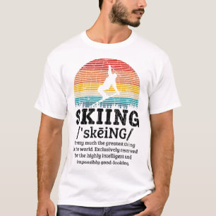 Skiën Definitie Grappig Retro Vintage Ski Skiër Gr T-shirt