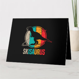 Skiën Dino Skisaurus Skiër Dino Skiën Dinosa Kaart