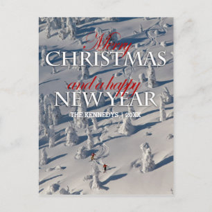 Skiën door de Snowghosts Feestdagenkaart