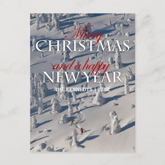 Skiën door de Snowghosts Feestdagenkaart (Voorkant)